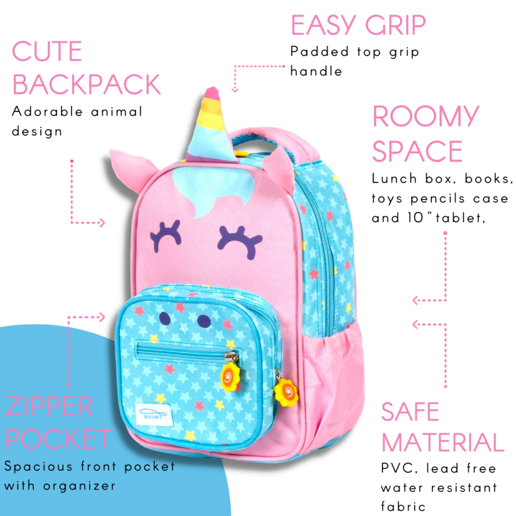 Twise Side-kick 12" Kids, Toddlers Backpack for Preschool, Unicorn
