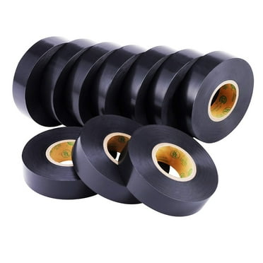 Leopcito 10-Pack Black Electrical Tape Waterproof, 3/4 in x 66ft, High Temp Electrical Tape