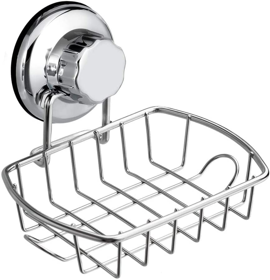 Wall Holder Tray Vacuum Cup Suction Bathroom Rack Saver Soap Dish Shower Holder 