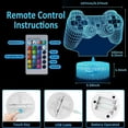thumbnail image 3 of YSTIAN Gamepad 3D Illusion Lamp Game Console LED Night Light for Kids, 16 Colors Changing with Remote, Gaming Room Gamer Gift, Teen Bedroom Decor as Xmas Holiday Birthday Gifts for Boys Girls, 3 of 7