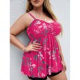 thumbnail image 2 of Traje de baño de dos piezas, traje de baño dividido con estampado Floral a la moda, traje de baño para mujer para piscina, fiesta en la playa, rosa, flor roja, 3XL, 2 of 6