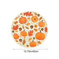 thumbnail image 3 of Pumpkin Maple Leaf Placemats, Vintage Fall Harvest Round Heat Insulated Placemats for Thanksgiving Party Catering Decorations, 3 of 6