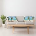 thumbnail image 4 of Ambesonne Exotic Throw Pillow Cover 4 Pack, Panoramic View Beach, 24", Pale Brown Turquoise, 4 of 6