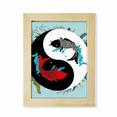 thumbnail image 1 of Fish China Taichi Eight Diagram Desktop Adorn Photo Frame Display Art Painting Wooden, 1 of 3