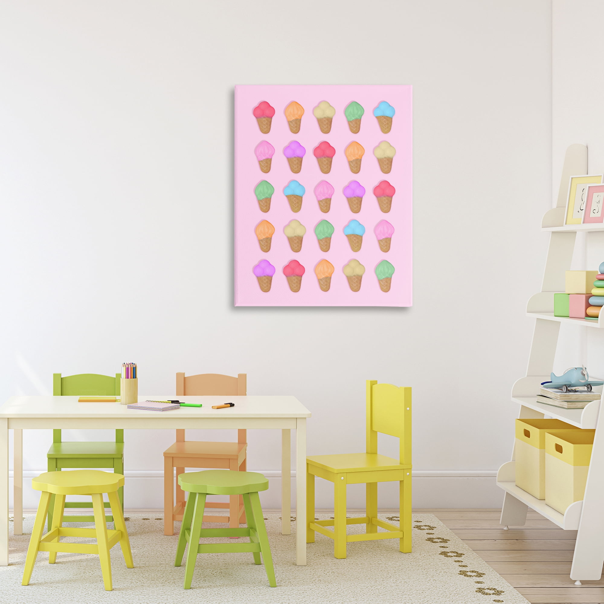 Stupell Industries Ice Cream Shaped Candies Canvas Wall Art, design by LISH Creative