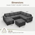 thumbnail image 2 of Marrber 102.4" Oversized 8-Seater Sectional Couch for Living Room, U-Shaped Modular Sectional Sofa with Storage Ottomans, Pet-Friendly Corduroy, Gray, 2 of 8