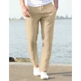 thumbnail image 2 of Pantalones Casuales De Lino De Algodón Sueltos Para Hombres, 2 of 7