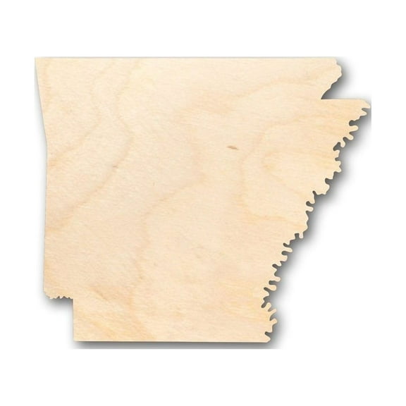 Unfinished Wood Arkansas Shape - State - Craft - up to 46" DIY 5" / 1/4"