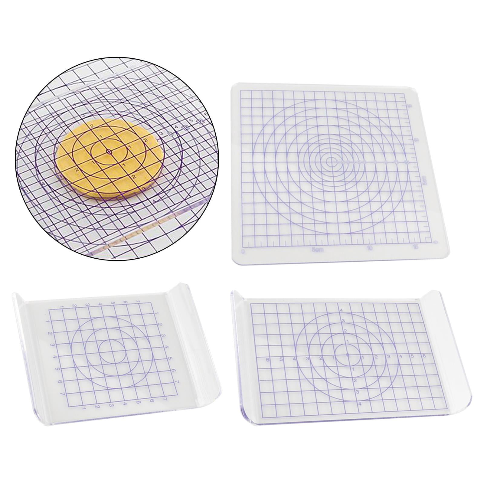 Milageto 3 Pieces U-Shaped Pressure Clay Acrylic Board Clay Pottery Sculpture with Grid