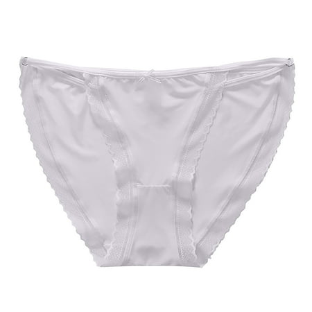 Besolor Women s Silk Seamless Underwear Lace Mid Waist Stretch No Show Panties Ladies Soft Breathable Hipster Briefs