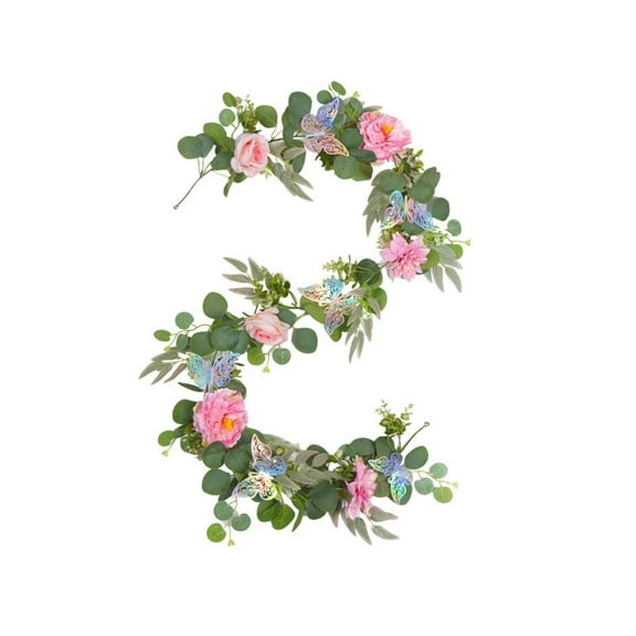 Clearance Artificial flowers under $5,Spring Decorations 2025 Garland With Flowers Rose Gypsophila Garland Faux Floral Garland Greenery Garland For Wedding Spring Home Craft Art Table Runner