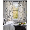 thumbnail image 3 of Grey Brown Botanical Sheer Curtains 45 Inch Length 2 Panels Set for Living Room/Bedroom, Rustic Country Spring Floral Summer Leaf Kitchen Curtains Grommet Curtains Window Treatments 42"x45"x2, 3 of 7
