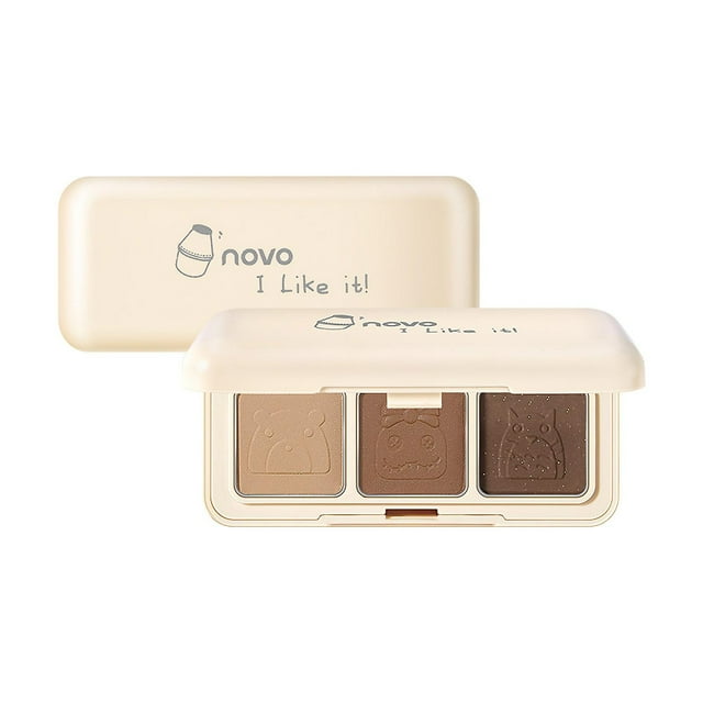 Paleta de sombras de ojos HUOGUO Milk Cu Be Sugar, 3 colores mate