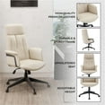thumbnail image 6 of LeisureMod Ergonomic Office Chair High-Back Leather Adjustable Height and Swivel with Lumbar Support and Durable Iron Base with Double Wheel Casters Infini Collection in Tan, 6 of 12