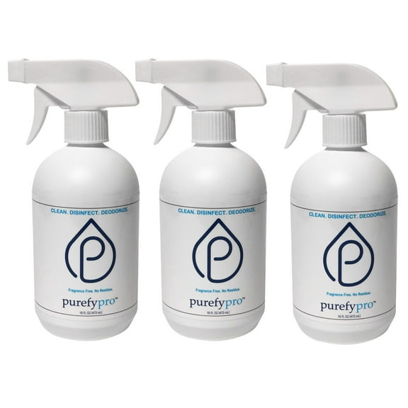 Purefypro Disinfectant Spray (16oz, 3 Pack) Eliminate 99.9999% Virus and Germs. No Residue. Hospital Grade. No Rinse. Hospital Grade. Suitable for All Surfaces.