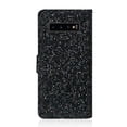 thumbnail image 2 of Allytech Samsung Galaxy S10 Plus Case, PU Leather Bling Glitter Inner TPU Cover Bumper Stand Cards Slots Wrist Strap Magnetic Flip Cover Shockproof Wallet Case for Samsung Galaxy S10+ Plus, Black, 2 of 9