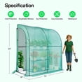 thumbnail image 2 of VIVOSUN Lean-to Greenhouse, 6.6’ x 3.3’ x 6.9’ Portable Wall House with Green PE Cover and Shelf for Compact Garden 79x39x83-Inch, 2 of 6