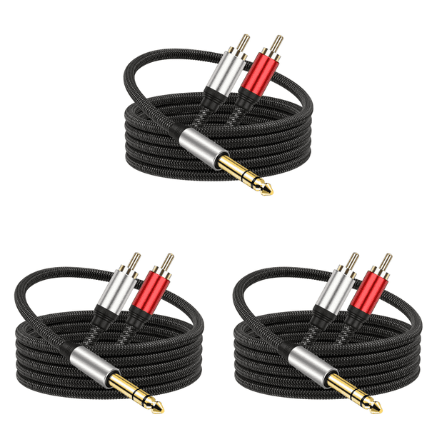 Cable Adaptador 6 35 Mm A 2 RCA Divisor Audio Y Inserción (3 M)