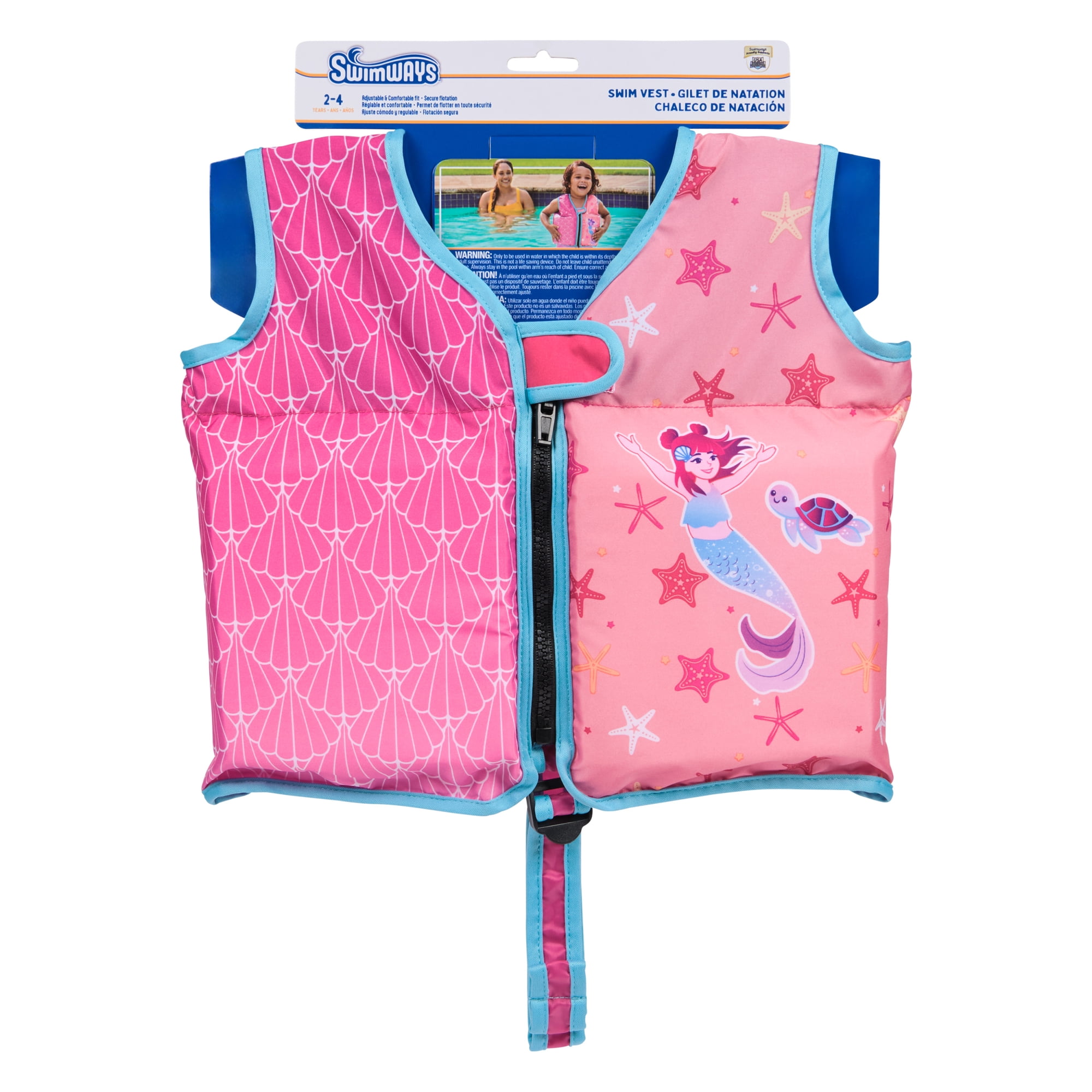 SwimWays Shark Swim Vest, Kids Life Jacket for Ages 2-4 Years Old