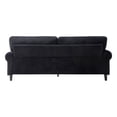 thumbnail image 7 of DEALTOPS 81" Corduroy Loveseat, Modern 2-Seater Sofa with Rolled Arms, Iron & Wood Frame, Charcoal Black, 7 of 7