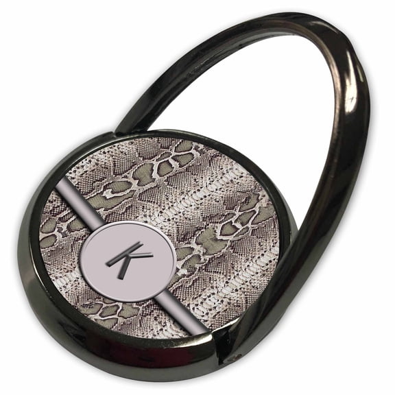 3dRose, Modern Snakeskin with Round Framed Monogram Letter K, Phone Ring