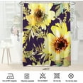 thumbnail image 5 of Watercolor Sunflowers Shower Curtain Sets,Yellow Flowers Bathroom Curtains,Modern Minimalist White Bath Curtain,Waterproof Fabric with 12 Hooks 72x72 Inches, 5 of 6