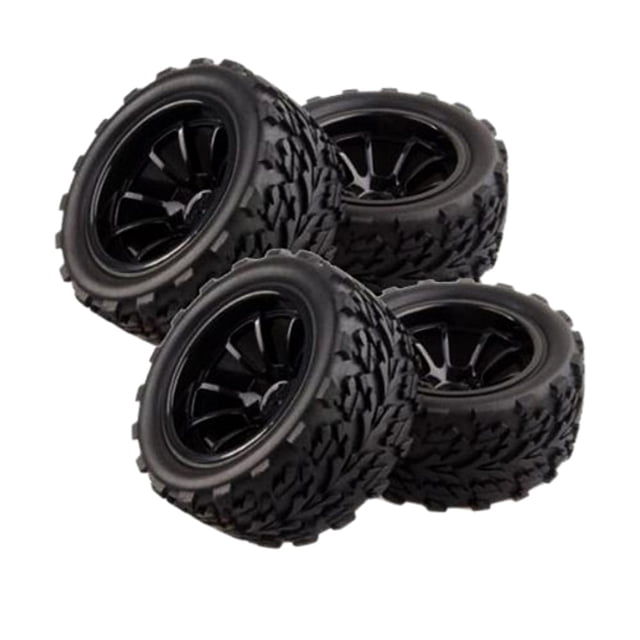 4x Neumáticos Llantas Ruedas Hecho de Caucho Color Negro para 1/10 RC Coche HSP HPI Traxxas Baoblaze Llantas de rueda de coche RC