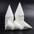 thumbnail image 6 of 200 Snow Cone Cups,Wax Coated Leakproof Cone Paper Cups for Slush,Shaved Ice,Water - 6OZ,White, 6 of 9