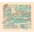 thumbnail image 2 of Perthes 29x26 White Modern Wood Framed Museum Art Print Titled - Atlantic Ocean Ports - Perthes 1914, 2 of 4