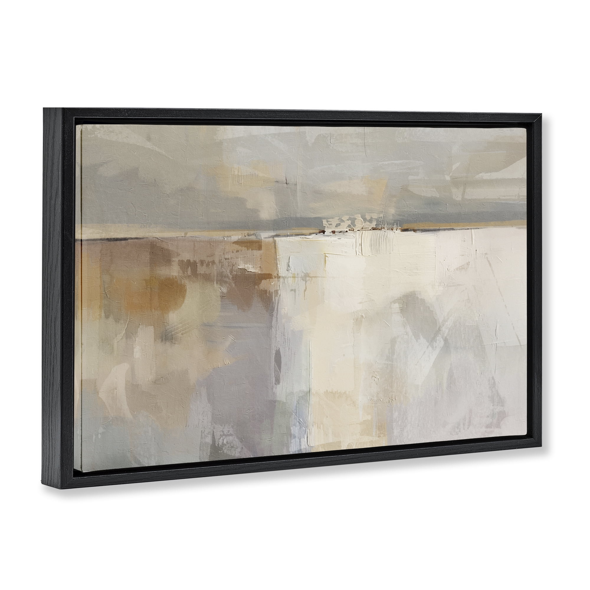 Stupell Industries Shimmering Meadow Illusion Abstract Painting Black Floater Framed Canvas Art Print Wall Art, 31 x 21