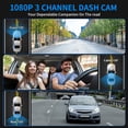 thumbnail image 3 of Dash Cam Front and Rear Three recording 1080P Dash Camera for Cars 3 channel recording Car Camera Front Rear and Inside with 64GB Card loop recording night vision HDR Parking G-Sensor, 3 of 11