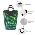 thumbnail image 3 of Disketp Green Disco Lights Square Laundry Bag Large Collapsible Dirty Clothes Bags With Handles Waterproof Essentials Storage For College Dorm, Family, 3 of 5