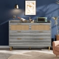 thumbnail image 2 of Garderth Rattan 6 Drawer Dresser,Double Dresser For Bedroom,Modern Wide Chest Of Drawers,Wood Rattan Dresser TV Stand For Living Room Hallway, 2 of 7
