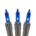 thumbnail image 4 of Novelty Lights Blue 100 Light Incandescent Mini Christmas String Lights Brown Wire 50 Feet, 4 of 6