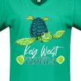thumbnail image 4 of Inktastic Key West, Florida Happy Sea Turtle Women's V-Neck T-Shirt, 4 of 5