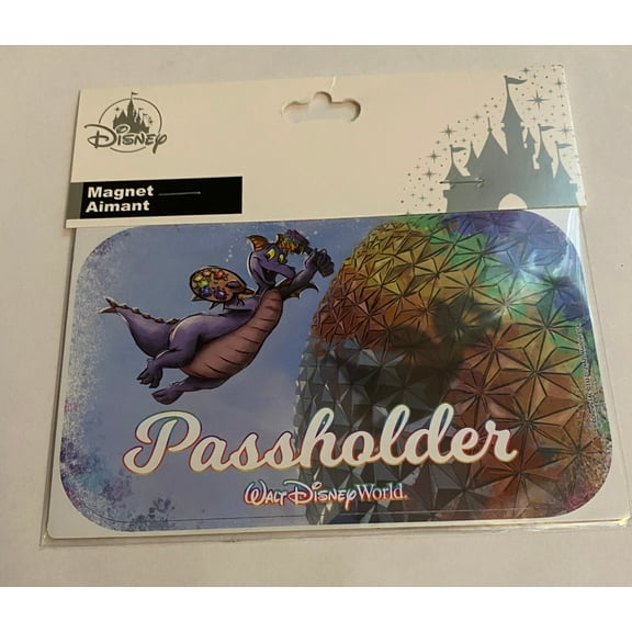 Disney Parks Epcot Figment Passholder Magnet New with Card