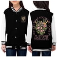 thumbnail image 2 of Veste d'Hiver en Duvet Chaud pour Filles Veste Décontractée Imprimée Veste de Baseball Cardigan de Sport, 2 of 7