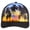 Palm Trees, variant on Waving USA American Flag Trucker Hat with Mesh Back, City Streets