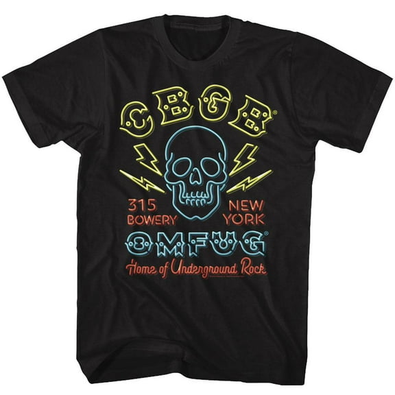 CBGB Neon Sign Black Adult T-Shirt