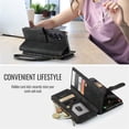 thumbnail image 4 of CaseMe Case for Samsung Galaxy S26+ 5G Wallet Case for Women Men, Fashion Durable PU Leather Magnetic Flip Lanyard Strap Wristlet 10-Card Holder Zipper Wallet Phone Case,Black,For Galaxy S26+ (5G), 4 of 8