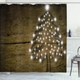 thumbnail image 1 of Ambesonne Christmas Shower Curtain, Bokeh Ornaments on Tree, 69"Wx84"L, Brown White, 1 of 3