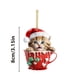 thumbnail image 3 of pstuiky Colgante navideño de gatitos adorables para coche, colgante acrílico de gato con gorro navideño, colgante de árbol de Navidad de gatitos, 3 of 5