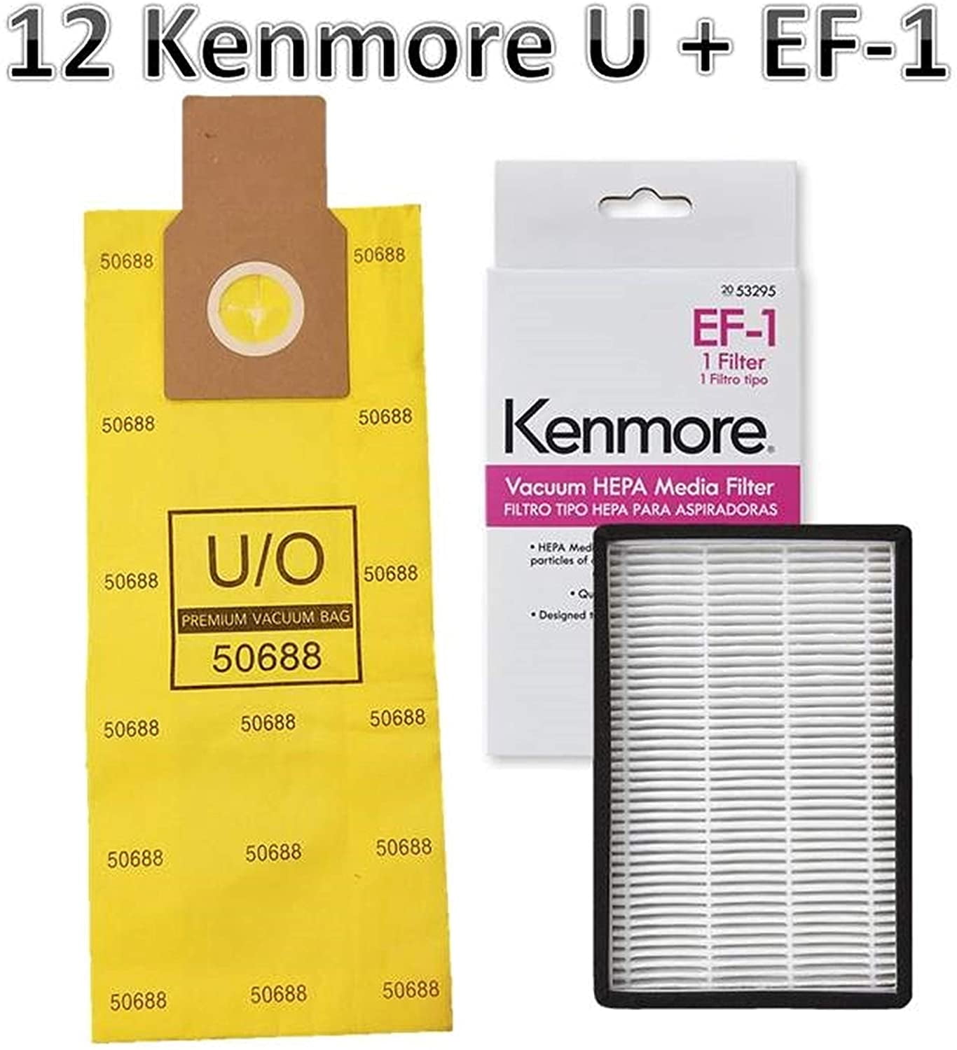 Sears Kenmore Style U and Style O Upright HEPA Bags for 50688 50690 Vacuums 