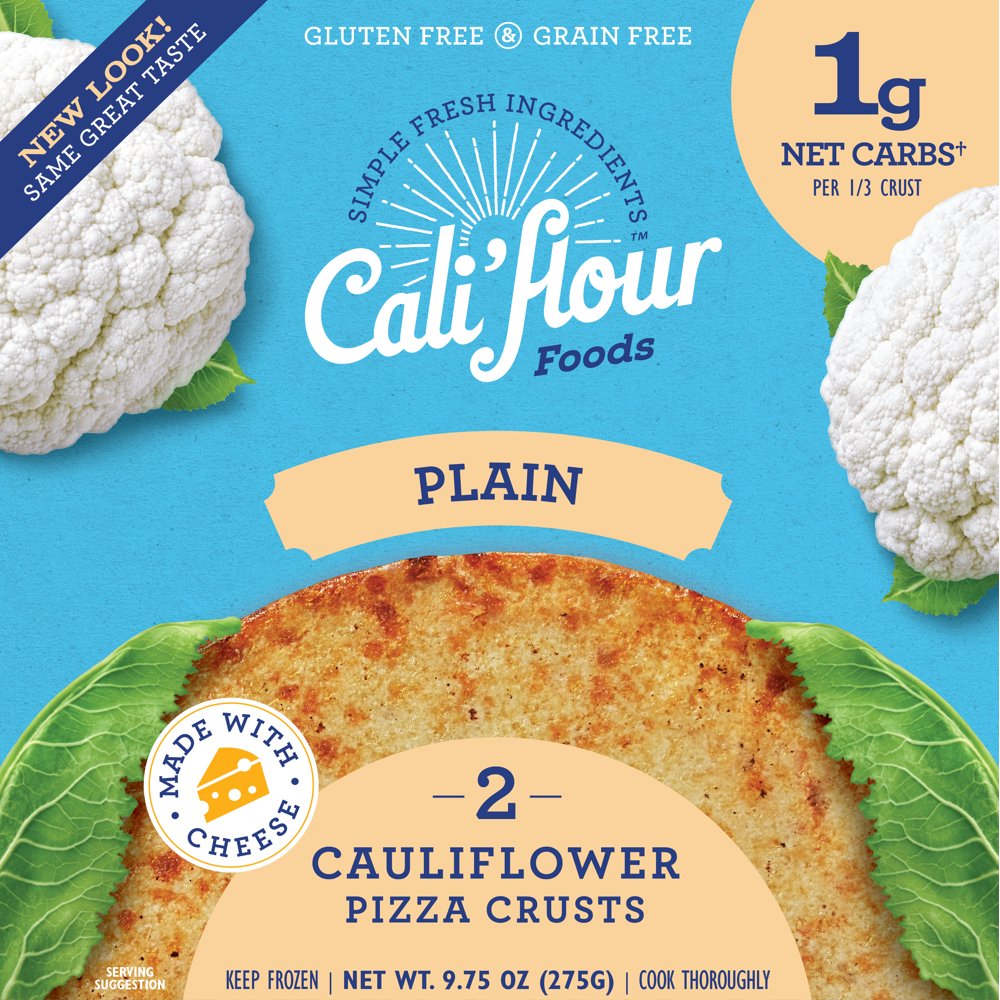 Cali'flour Foods Cauliflower Pizza Crust, Plain, 9.75 oz, 2 Crusts