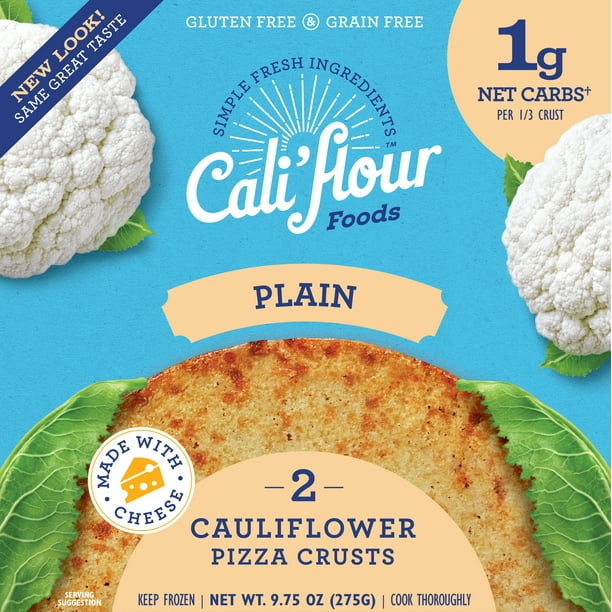 Cali'flour Foods Cauliflower Pizza Crust, Plain, 9.75 oz, 2 Crusts