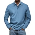 thumbnail image 2 of Oalirro Long Sleeve Tee Shirts for Men Men's Printing Turn-Down Collar Pullover Tops Casual Slim Fit Basic Long Sleeve T-Shirt, 2 of 5