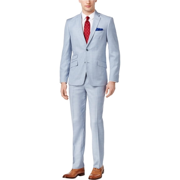 Ben Sherman Mens Plaid Formal Tuxedo, Blue, 38 Regular / 32W x 37L