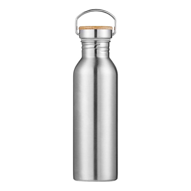 Botella de agua de material acero inoxidable sin prueba de capacidad con cola para niños para viajes deportivos libre Plata DYNWAVEMX Botella de agua de acero inoxidable