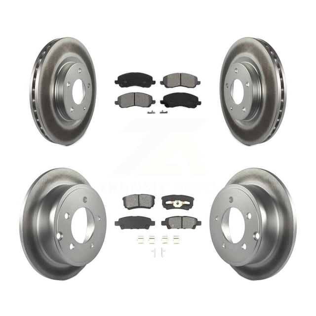 Transit Auto Front Rear Coated Disc Brake Rotors and Semi-Metallic Pads Kit for Car Jeep Patriot Compass Dodge Caliber Chrysler Sebring Avenger 200 KGS-100702
