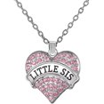 thumbnail image 4 of Big Sis & Little Sis Easter Jewelry Heart Necklace Set, 2 Sister Necklaces for Teens, Tweens, Big & Little Sis Jewelry Gifts, Twins, Granddaughter Birthday Jewelry Present (Pastel Pink), 4 of 6